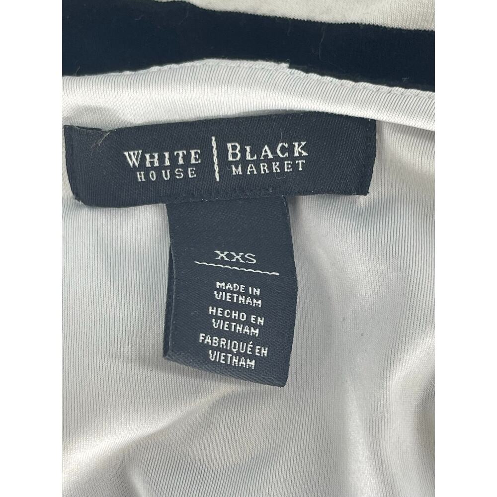 WHBM White House Black Market Striped Short Sleeve Blouse Women's Size XXS - Picture 7 of 7